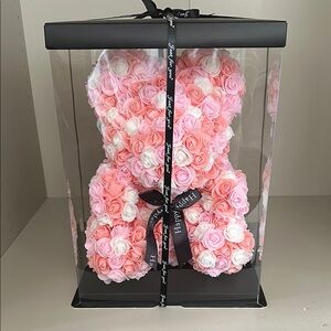 Rose-Covered Teddy Bear in Gift Box